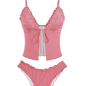 Red Gingham Bikini Set